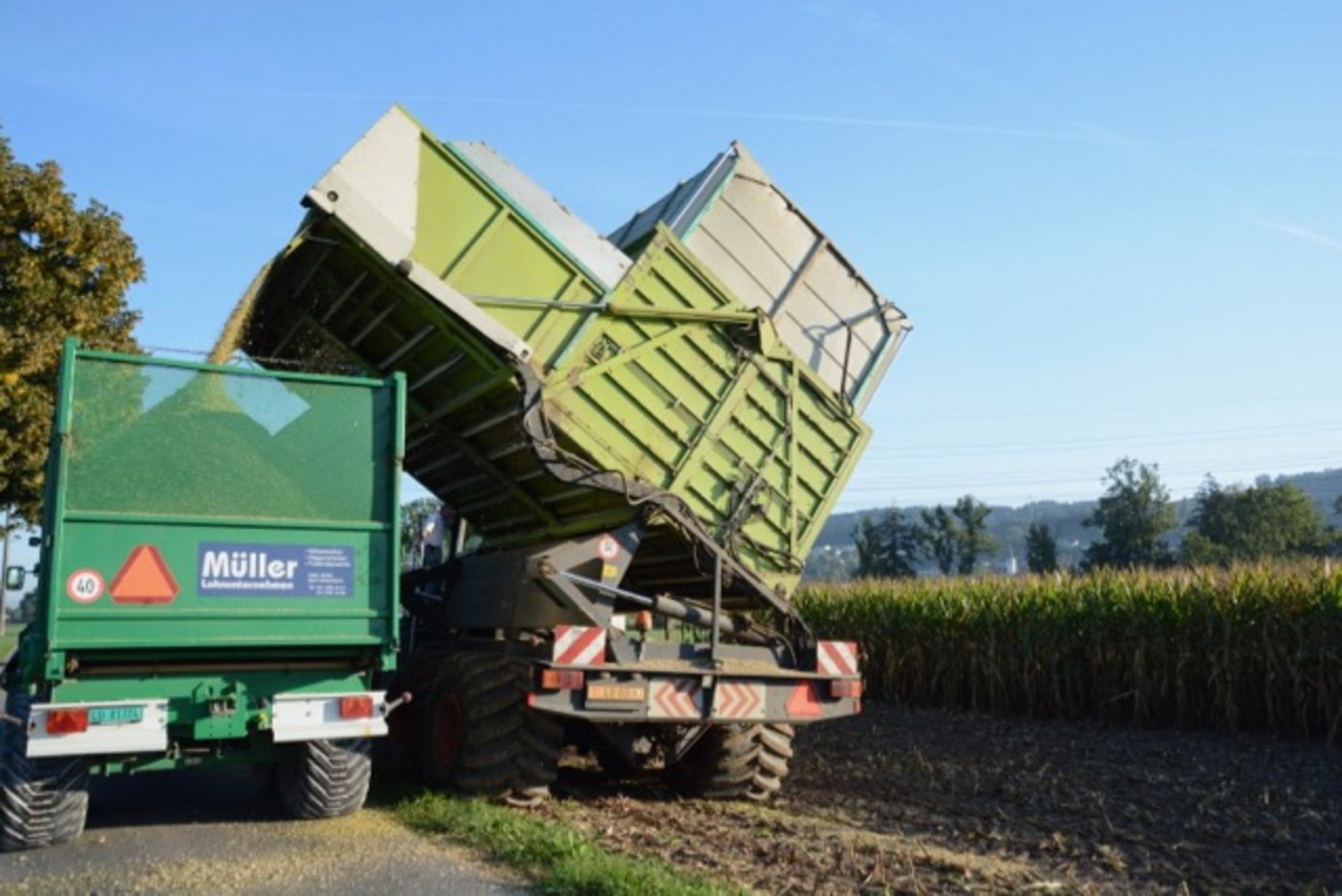 Schon fast fertig: Umkippen in den Transporter. 