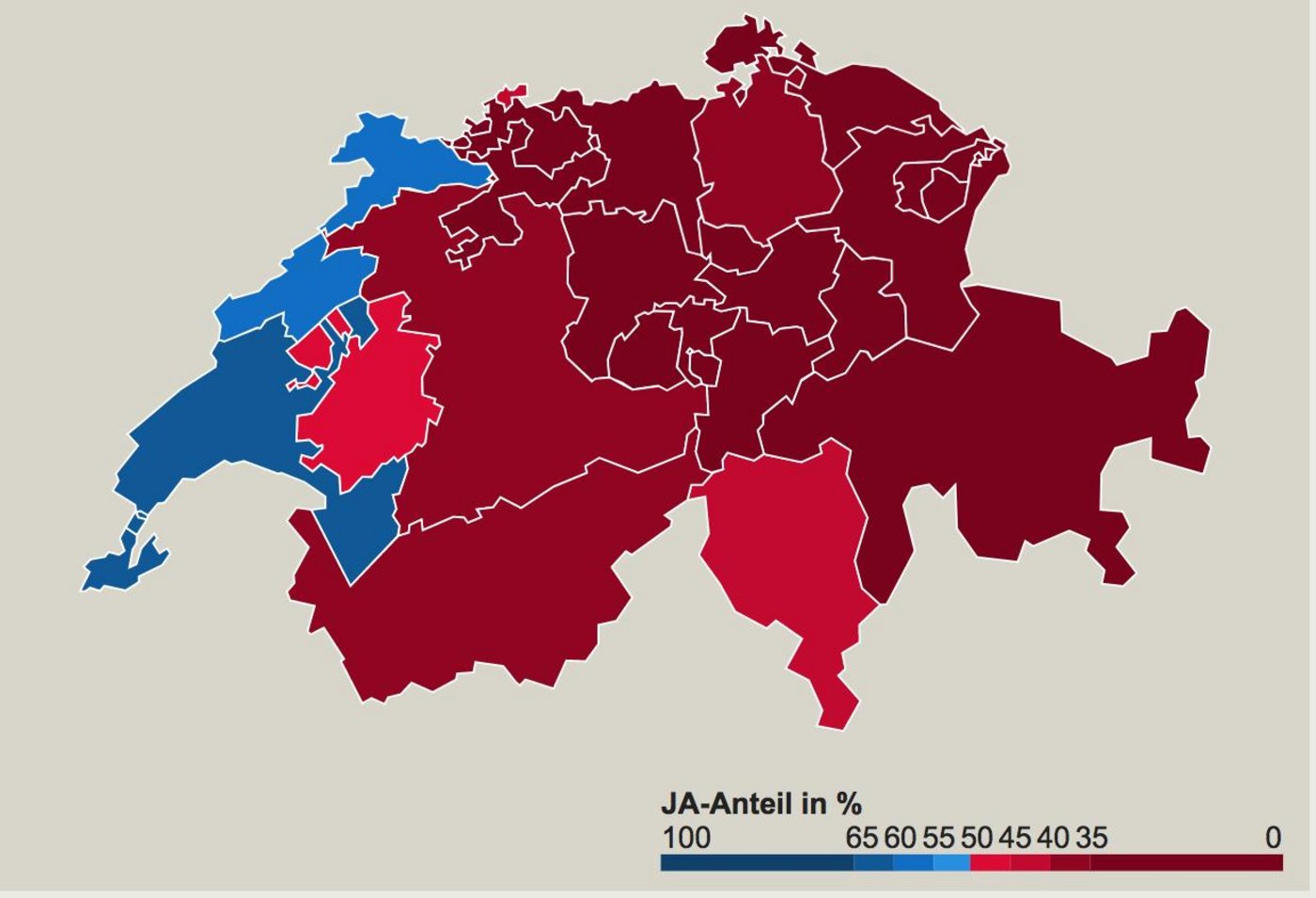 Das Resultat für die Fair-Food-Initiative: eine rote Karte für mehr Politik in den Agrarmärkten. (Quelle SRF)