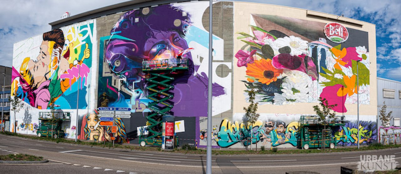 Vom 20. bis 30. August findet auf dem Bell-Areal in Basel ein Urban-Art-Event statt. Internationale Künstler verschönern die Gebäudefassaden. (Bild Verein Urbane Kunst/www.kopro.ch) 