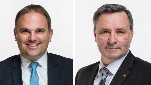 Sie wollen beide Präsident der Gemüseproduzenten werden: Marcel Dettling (l). und Werner Salzmann. (Bilder parl.ch)