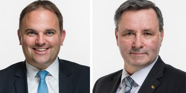 Sie wollen beide Präsident der Gemüseproduzenten werden: Marcel Dettling (l). und Werner Salzmann. (Bilder parl.ch)