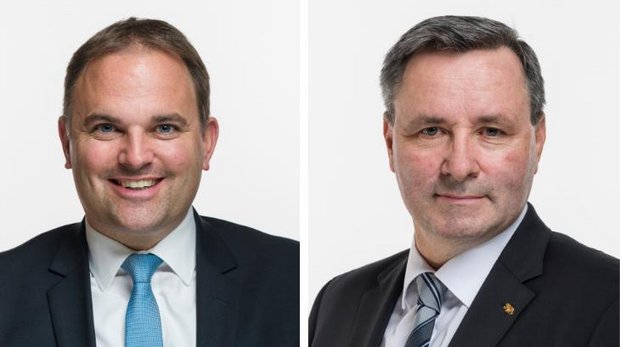 Sie wollen beide Präsident der Gemüseproduzenten werden: Marcel Dettling (l). und Werner Salzmann. (Bilder parl.ch)