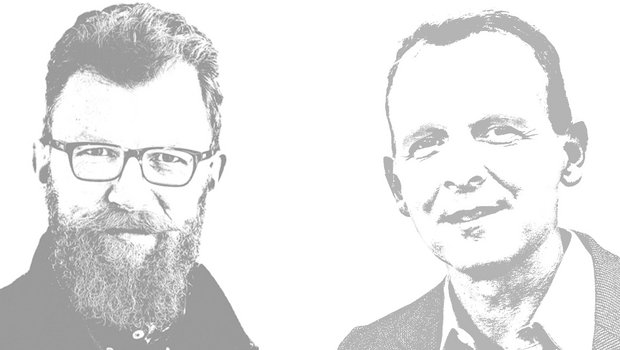 Sind sich agrarpolitisch uneinig: Jürg Vollmer («die grüne») und Adrian Krebs (BauernZeitung). (Grafik BauZ)