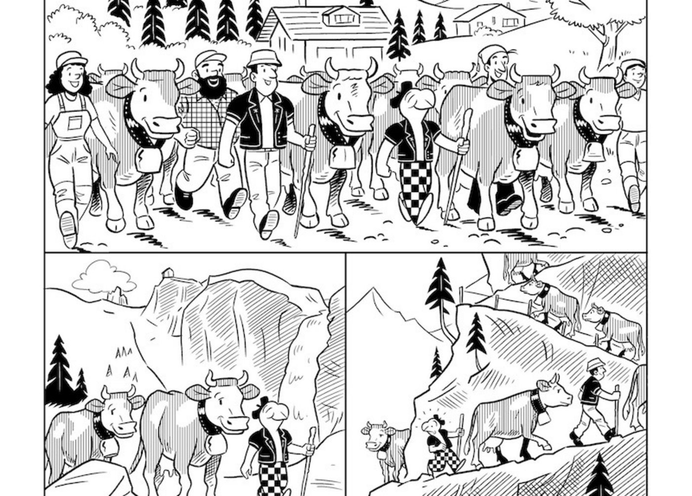 Globi im Mutz beim Alpaufzug auf die Engstligenalp.