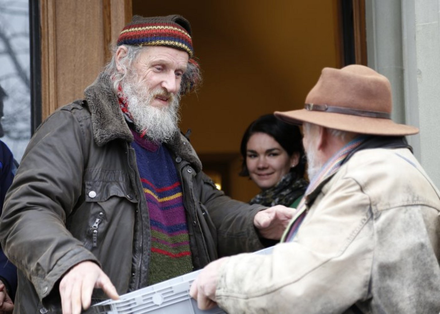 Armin Capaul, hier bei der Eingabe der Hornkuh-Initiative vor zwei Jahren. (BIld lid/ji)