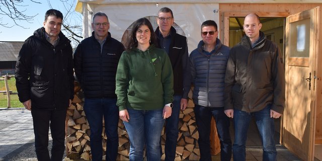 Der Vorstand (v. l. n. r.): Hannes Jörg, Gastreferent Christoph Böbner von Swissgentics, Silvia Stohler, Martin Huber, Andreas Häberli und Michael Schwarzenbacher. Es fehlt Marcel Wipfli. (Bild sgi)