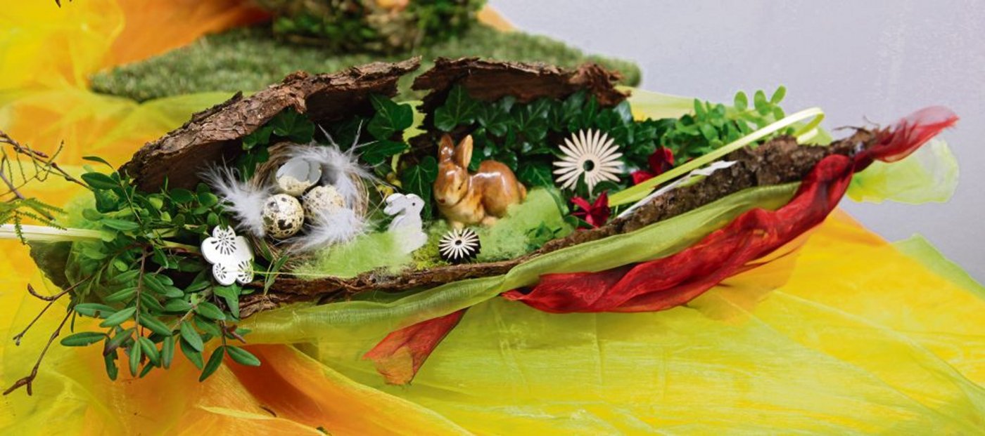 Raffiniert komponiert: Vor Ostern organisiert Sibylle Kläger jeweils eine Floristik-Ausstellung. 