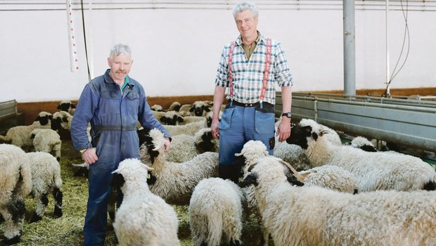 Paul Julen (rechts) ist Eigentümer von «Tradition Julen», neben ihm steht sein Schafhirte und Metzger Christian Furger.