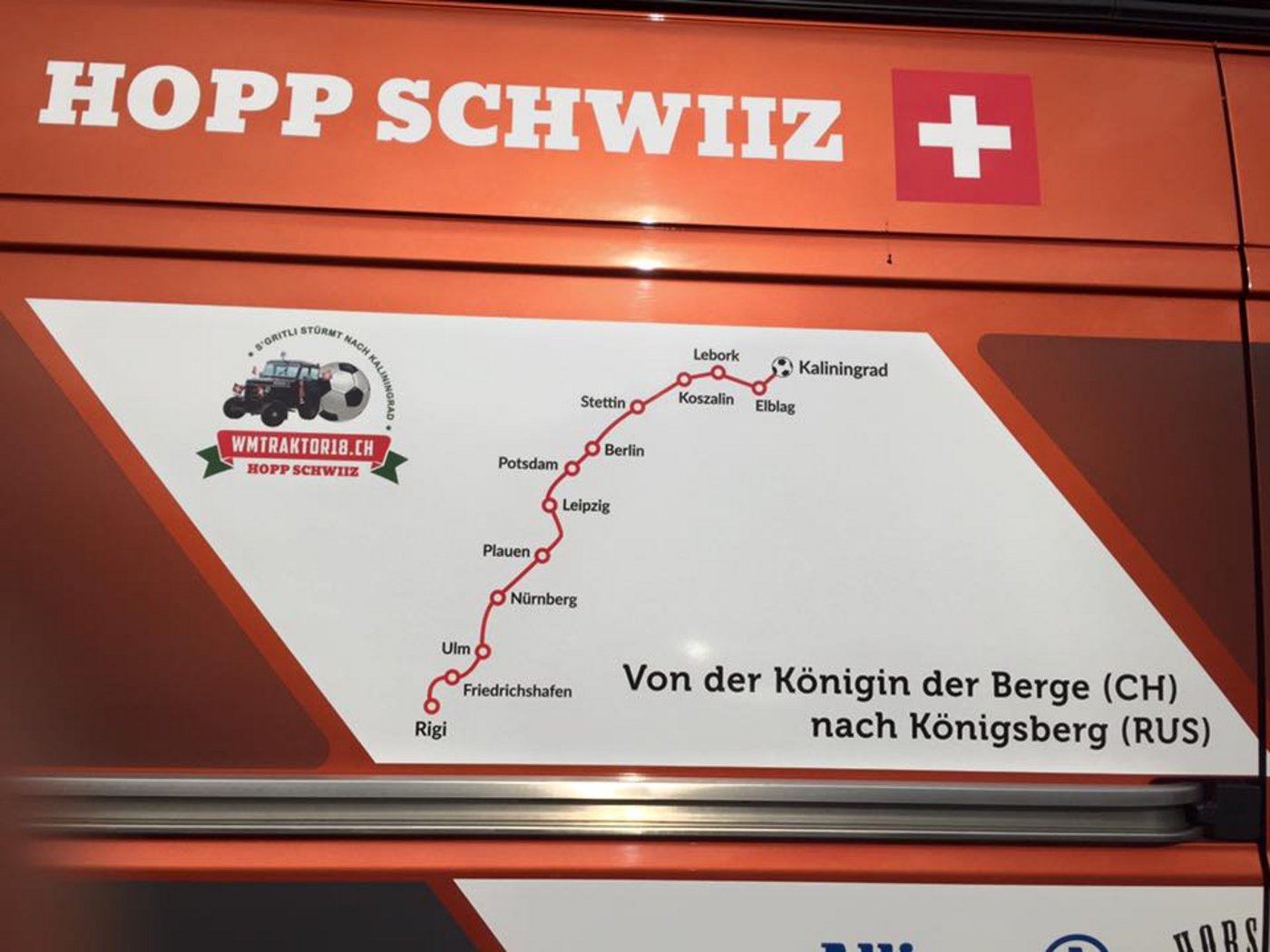 Die Etappenziele der 1800 Kilometer lange Strecke. (Bild Horse Shoe Bar)