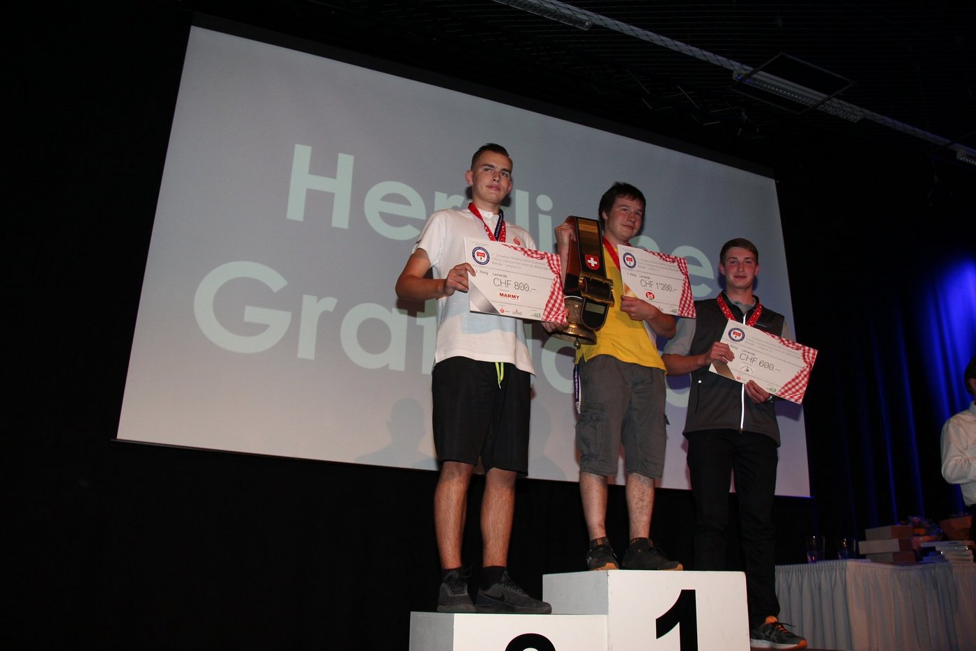 Das Siegerpodest der Kategorie Lernende. (Bild zVg)