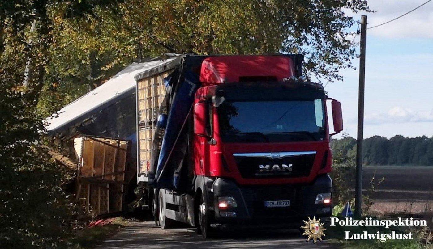 Die überlebenden Hühner wurden demnach in einen nahen Schlachthof notgeschlachtet. (Bild Polizeiinspektion Ludwigslust)