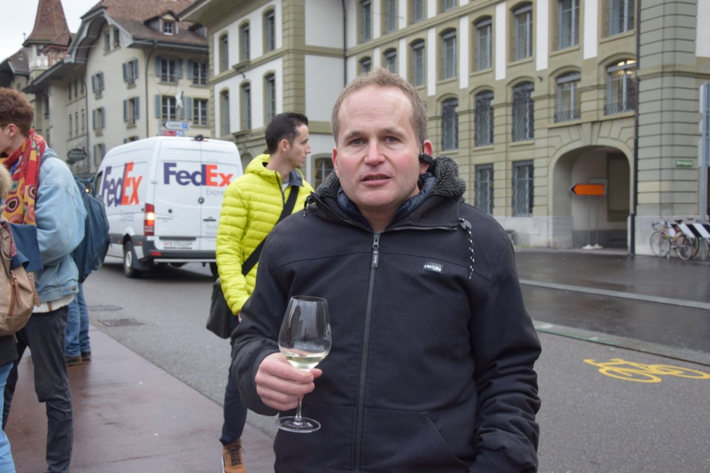 Der junge Weinbauer Alexandre Fischer organisierte die Demo.