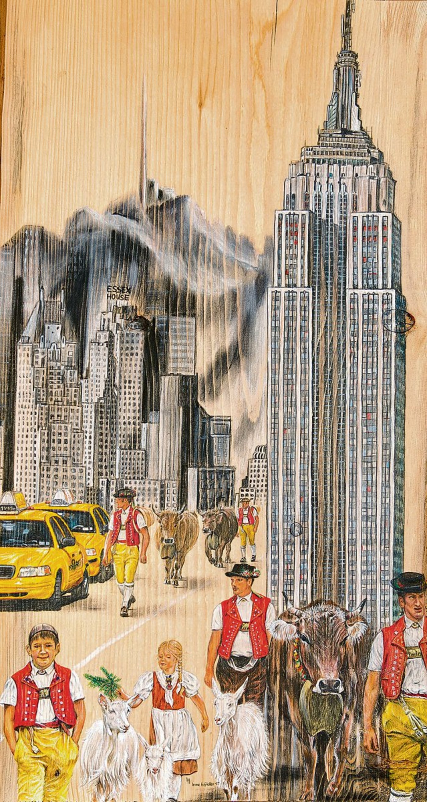 Das Bild «Auswärtsspiel». Ein Alpabzug in New York.