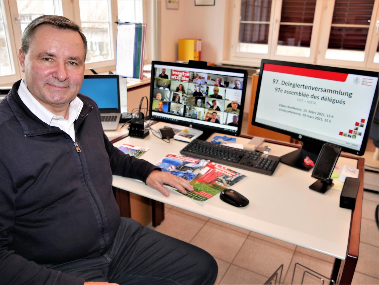SVLT-Präsident Werner Salzmann an der Online-DV 2021. (Bild SVLT)