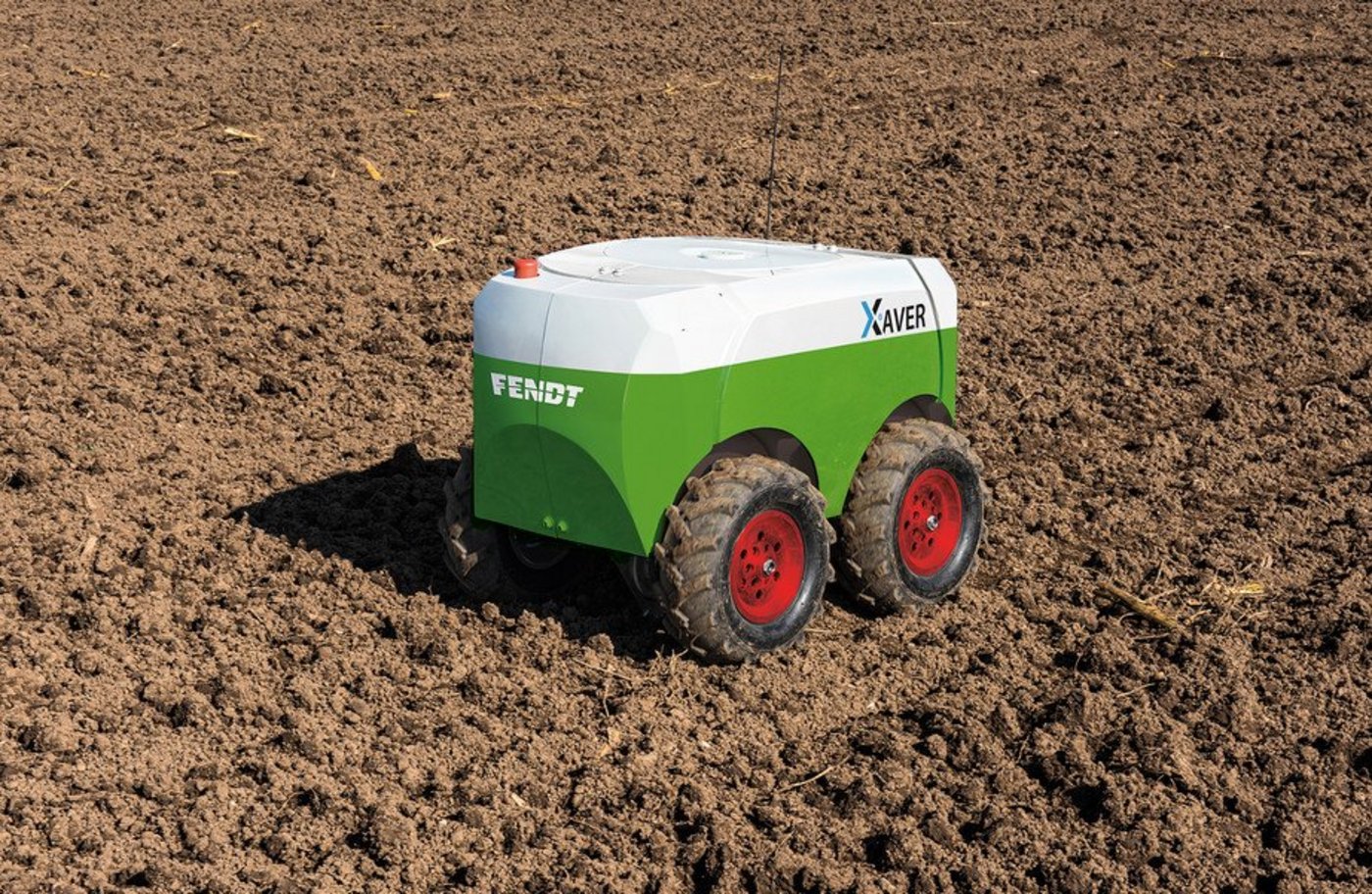 Ein Xaver-Roboter von Fendt. Eine ganze Flotte besteht aus sechs bis zwölf Einheiten. (Bild AGCO GmbH)