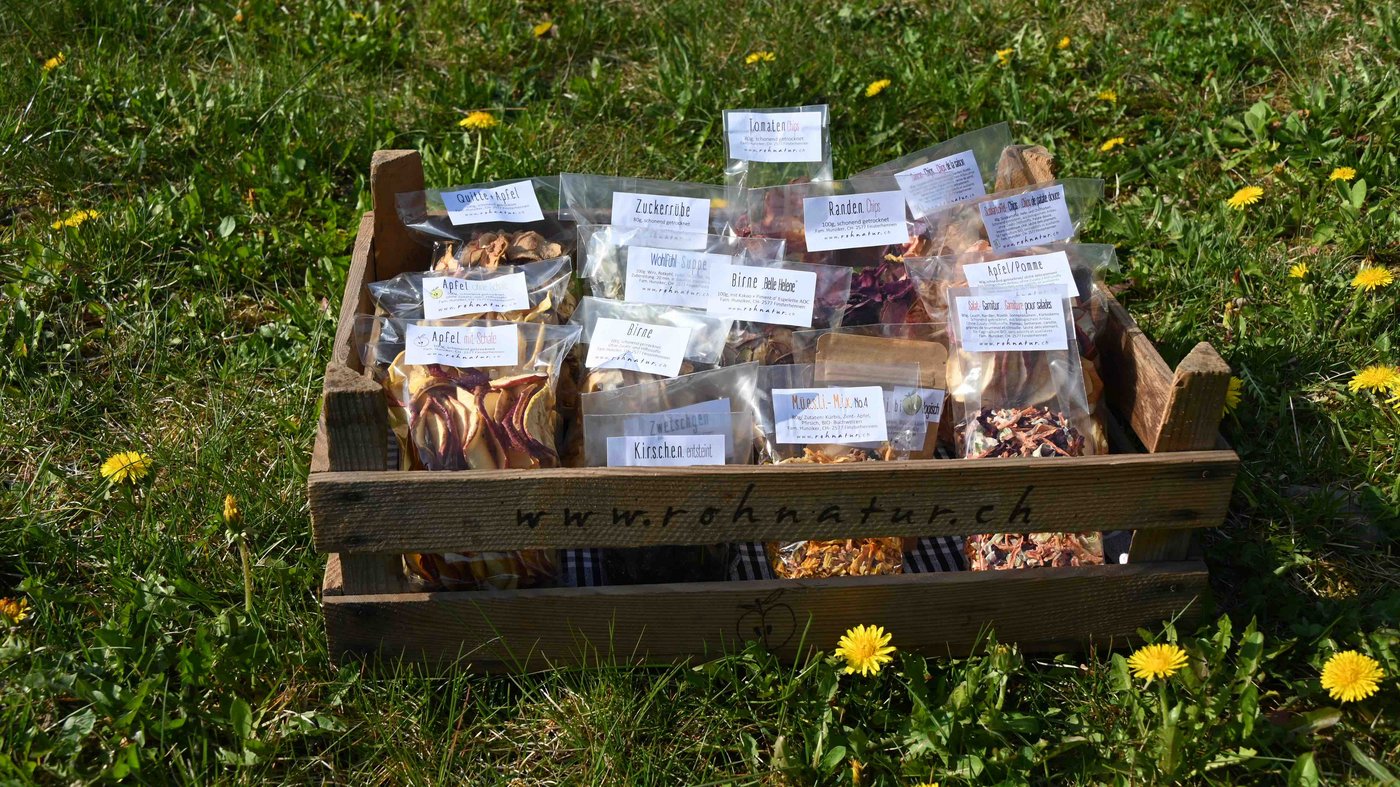 Eine kleine Auswahl an Produkten, die Karin Hunziker anbietet. Sie tüftelt gerne an neuen Kombinationen. 