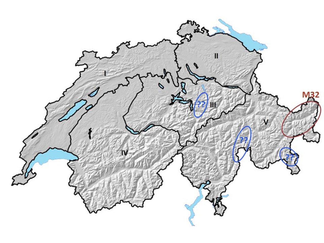 Bären-Aufenthaltsorte in der Schweiz 2016. (KORA)