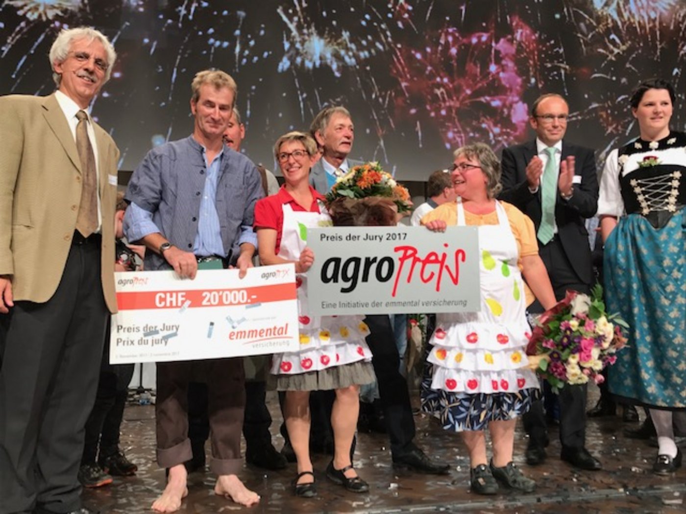 Die strahlenden Sieger: Familie Klee hatte mit Bschorle eine zündende Idee. (Bild akr)