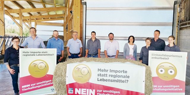 Bäuerinnen- und Bauernverbände aus OW, NW und UR luden zur Medienkonferenz gegen die Initiative. 