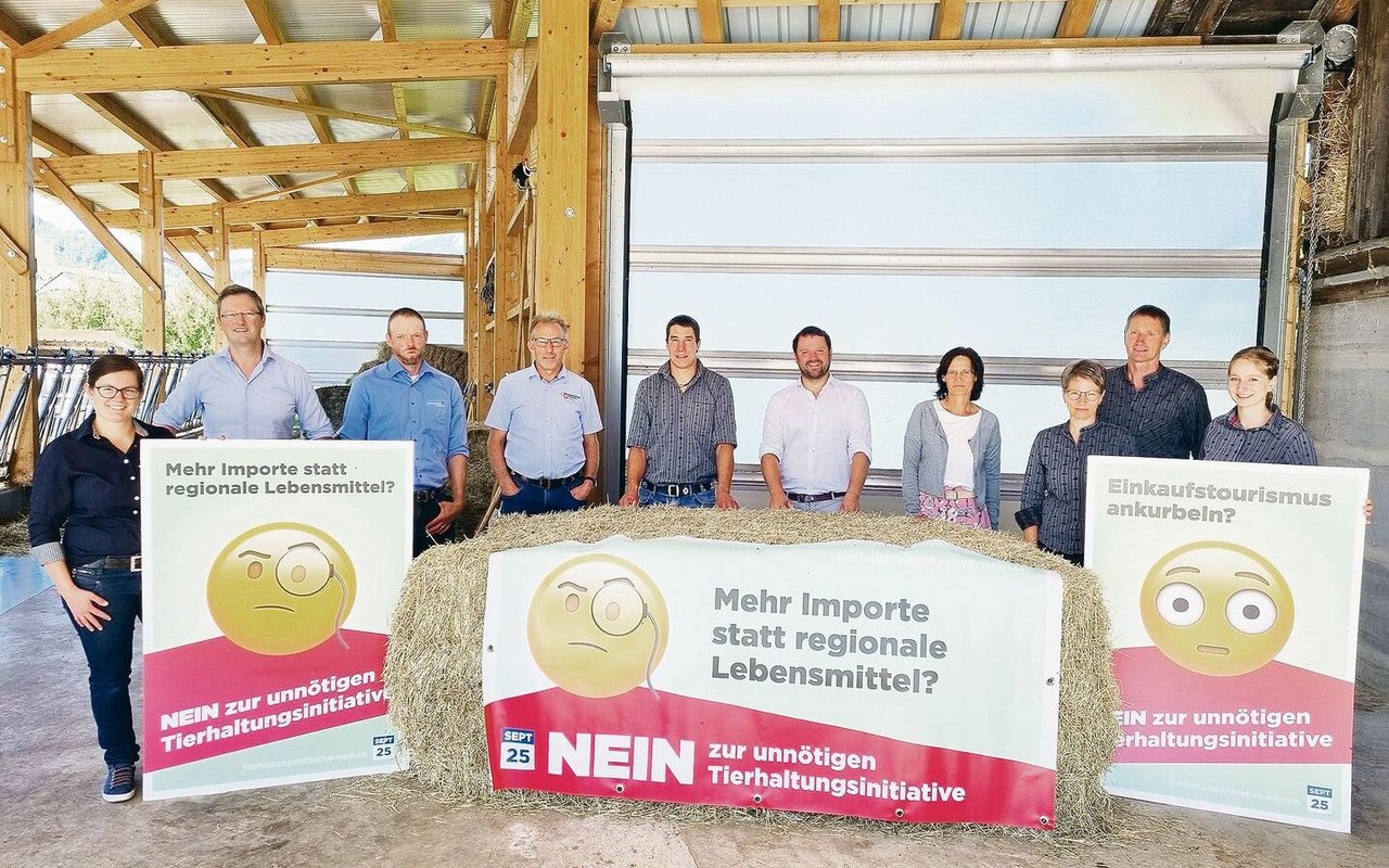 Bäuerinnen- und Bauernverbände aus OW, NW und UR luden zur Medienkonferenz gegen die Initiative. 