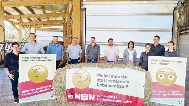 Bäuerinnen- und Bauernverbände aus OW, NW und UR luden zur Medienkonferenz gegen die Initiative. 