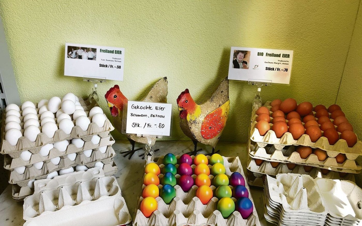 Saisonale Produktepräsentation: ein Beispiel aus dem Hofladen der Familie Gilli in Triengen LU.