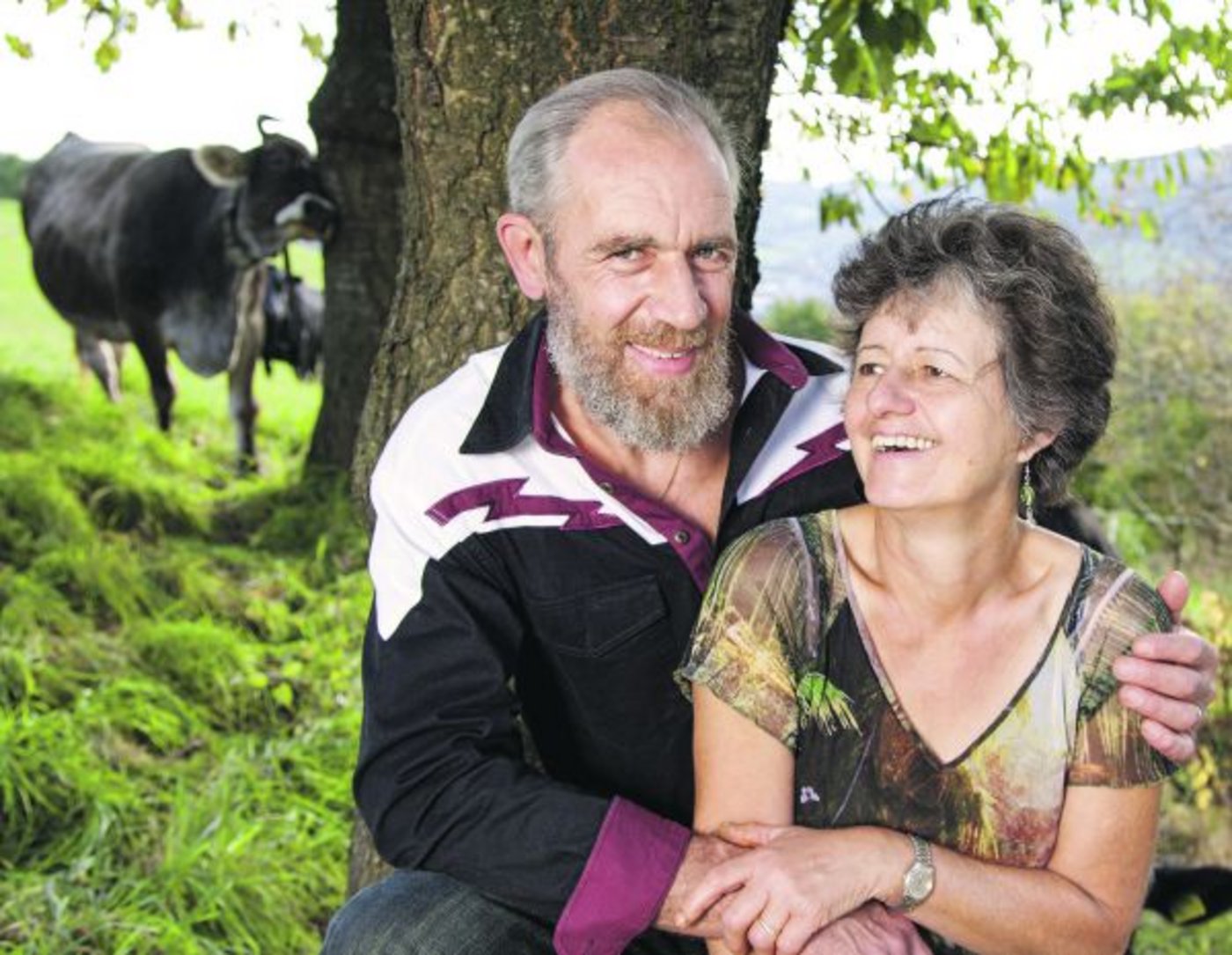 Bei Peter und Monica Graf sind sowohl der Landwirtschaftsbetrieb als auch der Modeljob ein Gemeinschaftswerk. (Bild Heiner H. Schmitt Jr.)