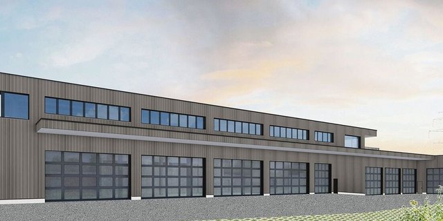 Raum für Büros, Lastwagen und Umschlagplatz: Der Profera-Neubau in Rothenburg ist im September bezugsbereit.