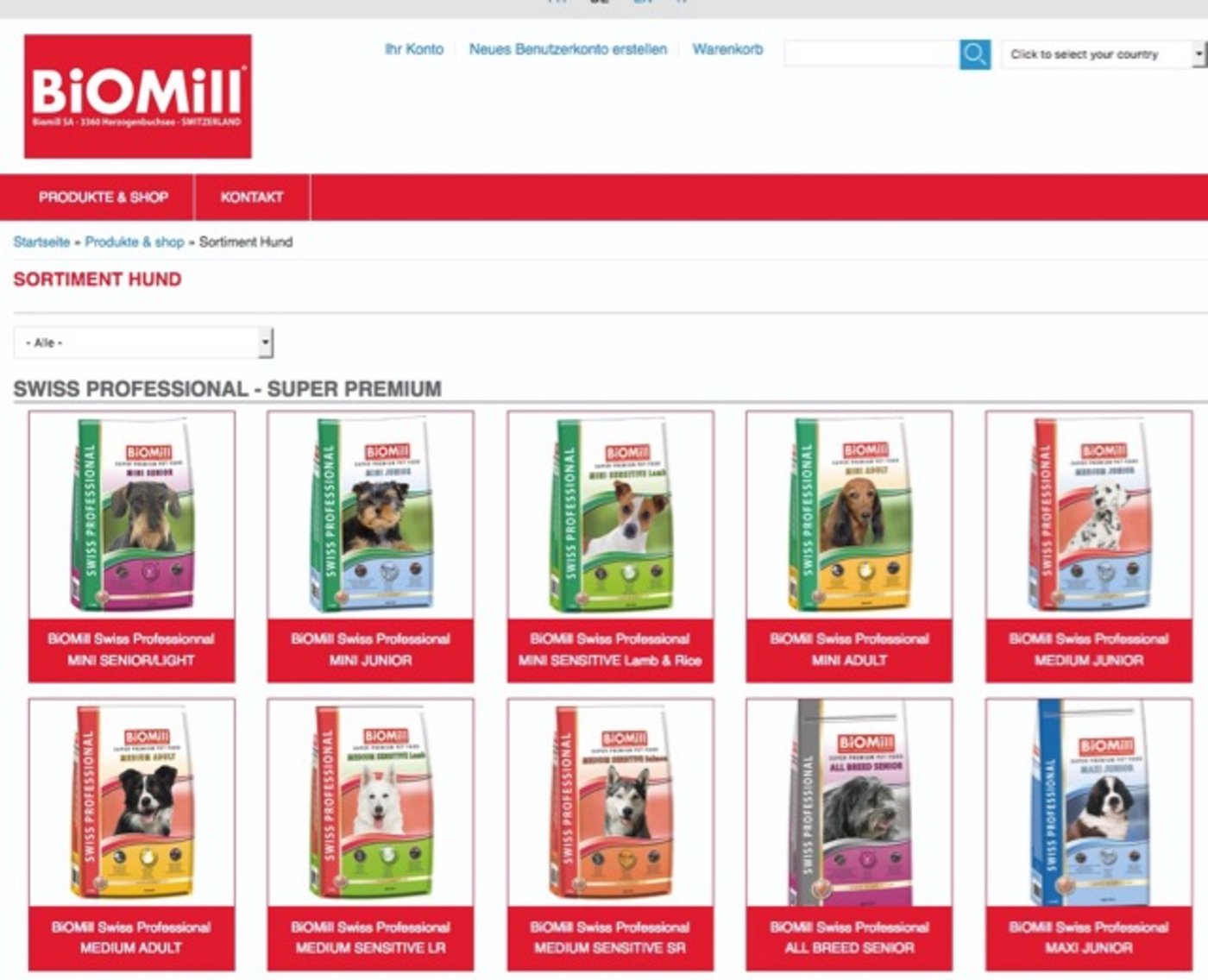 Die Biomilll SA stellt unter anderem Hundefutter her. (Bild Screenshot biomill.ch)