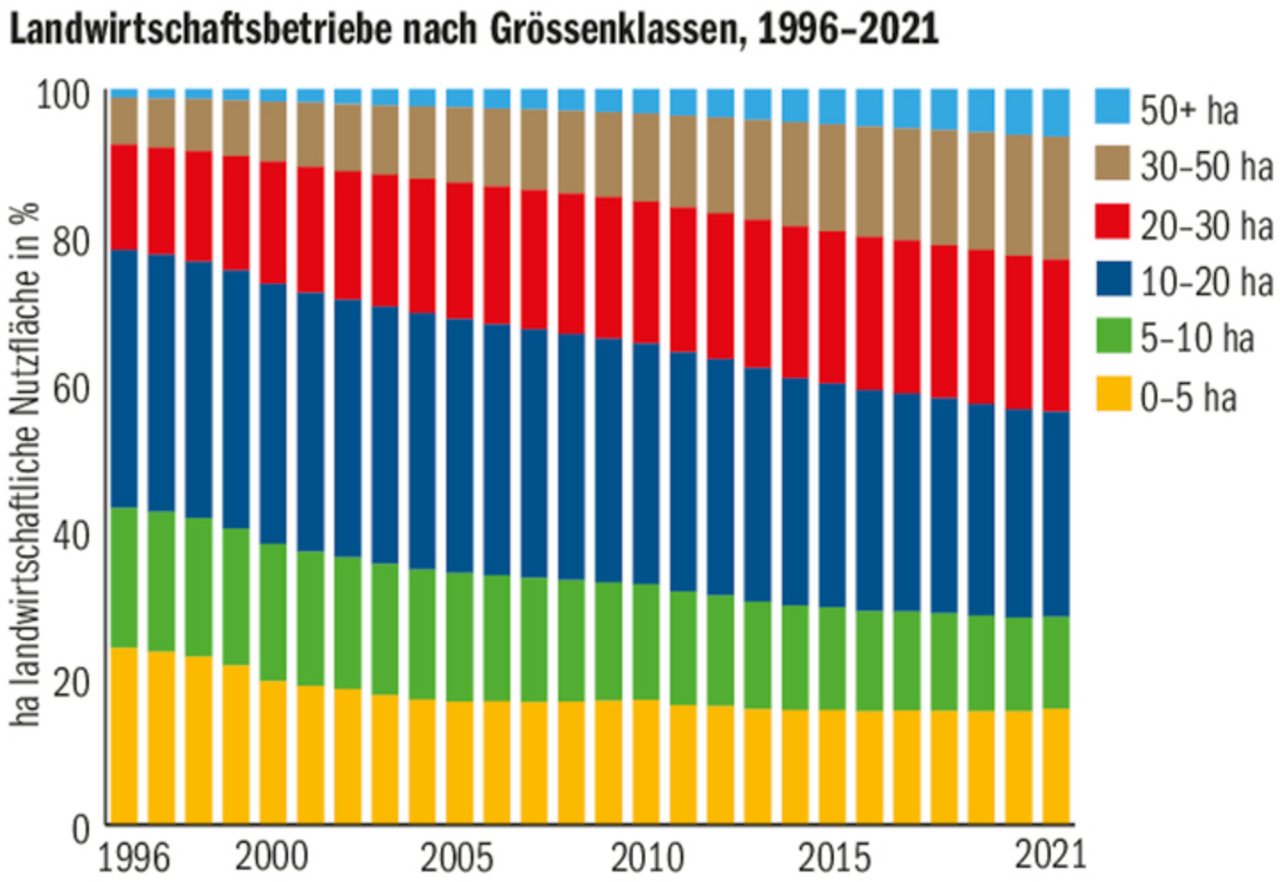 Die Zahl der grösseren Betriebe nimmt kontinuierlich zu, aber auch die kleinsten halten sich erstaunlich gut.