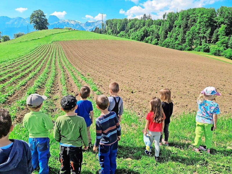 Ein Herzensprojekt: An zwei Vormittagen kommen die Kinder der eigenen Bauernhofspielgruppe auf den Hof.