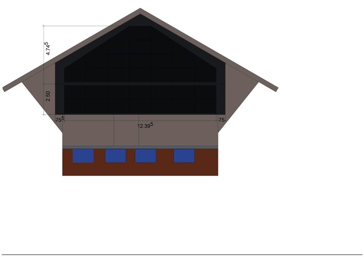 Die abgelehnte PV-Anlage an der Scheunenfassade von Wendelin Halter im Kanton Obwalden.