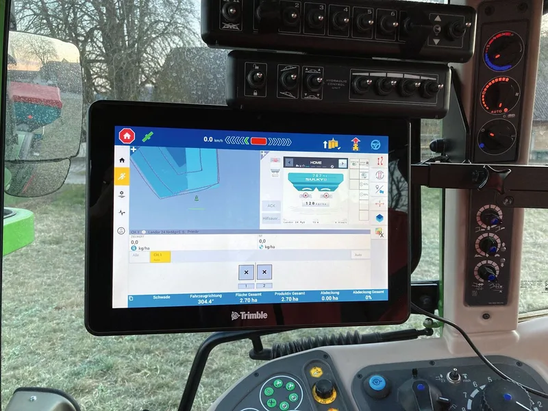 Die Dünger-Applikationskarte auf dem Traktor-Terminal.