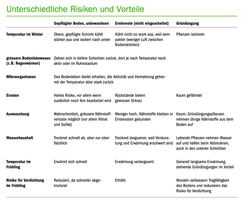 Was passiert mit nacktem Boden im Winter?