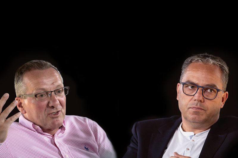 «Pro & Contra Porco Sano» mit Michael Knoch (links) und Meinrad Pfister. Bild: Pia Neuenschwander