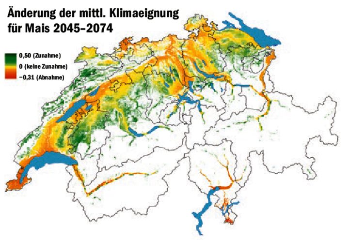 Längerfristig werden Anbaugebiete in höheren Lagen attraktiver, da die Temperatur mit dem Klimawandel generell ansteigt.