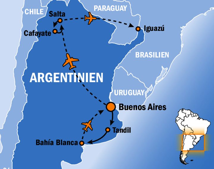 Wer in einem so grossen Land wie Argentinien unterwegs ist, kommt mit dem Auto nicht weit. Schneller geht es per Flugzeug.