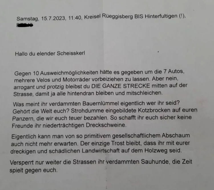 «Hallo du elender Scheisskerl...» – so müssen sich Bauern und Lohnunternehmer beschimpfen lassen