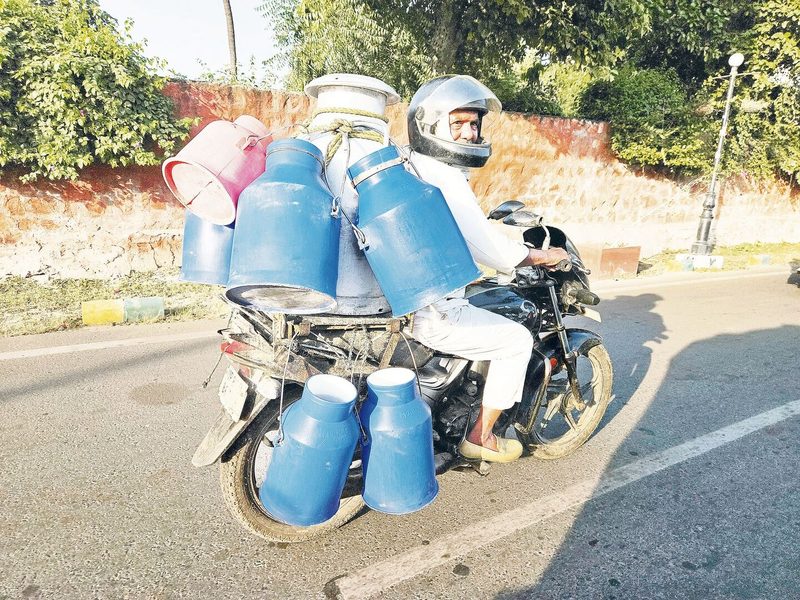 Indischer Milchtransport: Ein grosser Teil der Milch wird frisch vor Ort konsumiert. Indien hat aber auch einen hohen Bedarf an Käse.