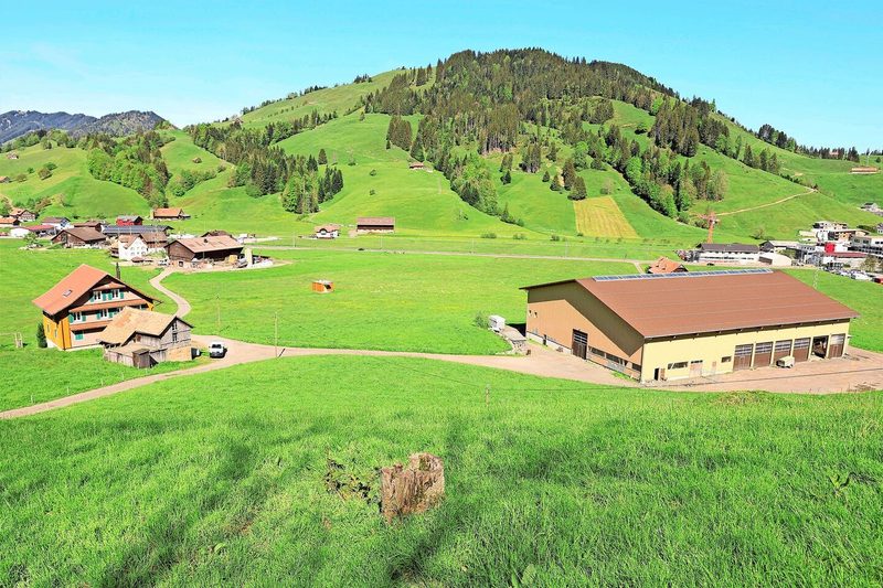 Das Wohnhaus und der imposante Stall der Familie Grab liegen nur unweit des Dorfs Rothenthurm SZ.