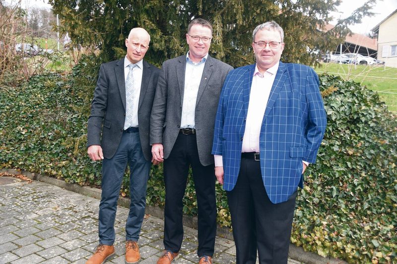Er geht als Präsident: Andreas Vögtli, hier mit Geschäftsführer Edgar Kupper und seinem Nachfolger Robert Dreier (v. l.).