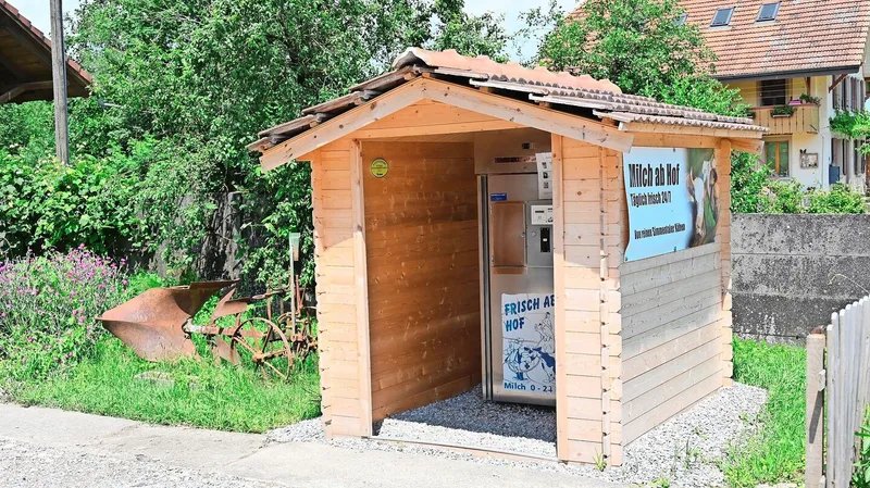 Über den Milchautomaten verkauft Mike Friedli ein paar Liter Milch direkt an die Kundschaft. Er möchte die Menge steigern.