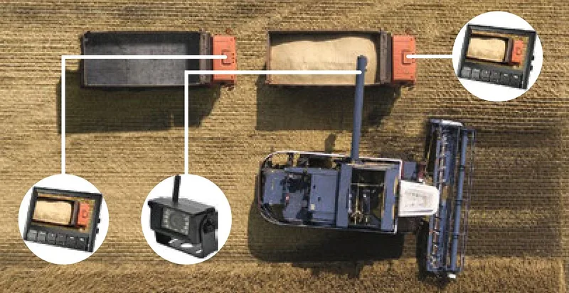 Die Kamera am Abtankrohr zeigt dem Transportfahrer in der Kabine das Bild des Laderaums. Das System funktioniert mit Funk und bedient zwei Kameras.Bild: zVg