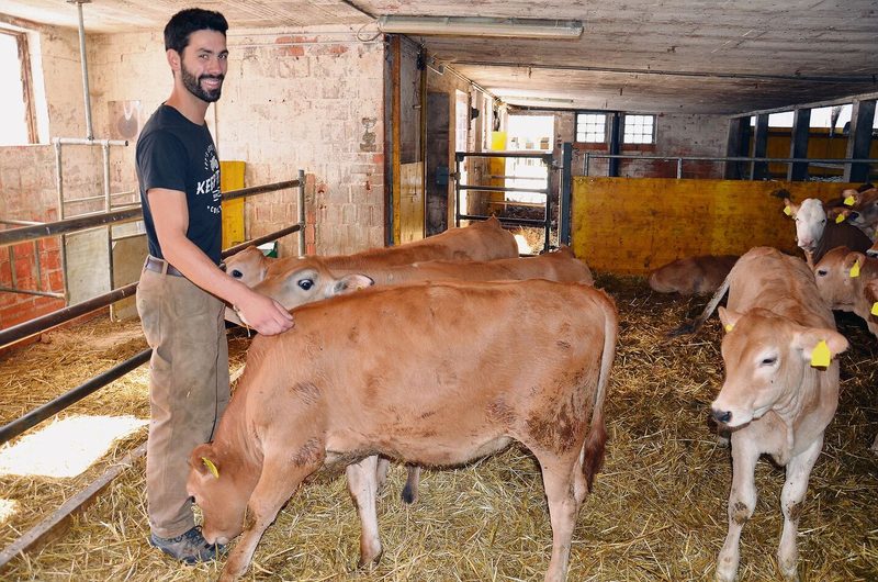 Nicht nur David, sondern die ganze Familie hat Freude an den Kälbern. Grossen Wert legt der Betriebsleiter auf das Tierwohl.