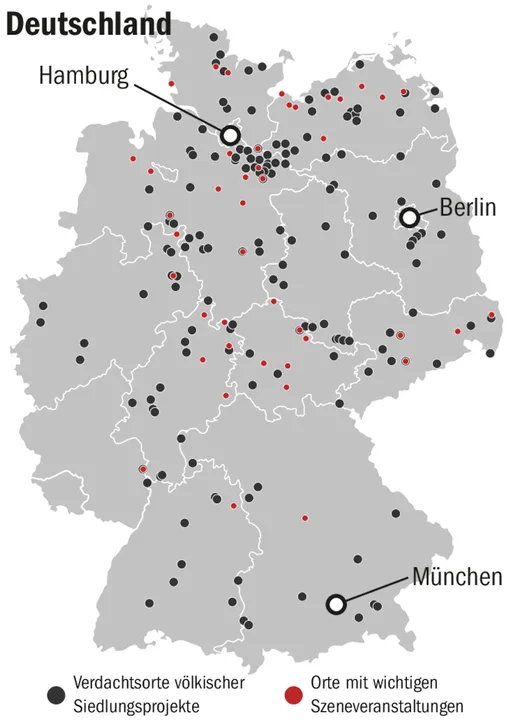 Völkische Siedlungen finden sich in fast allen deutschen Bundesländern.
