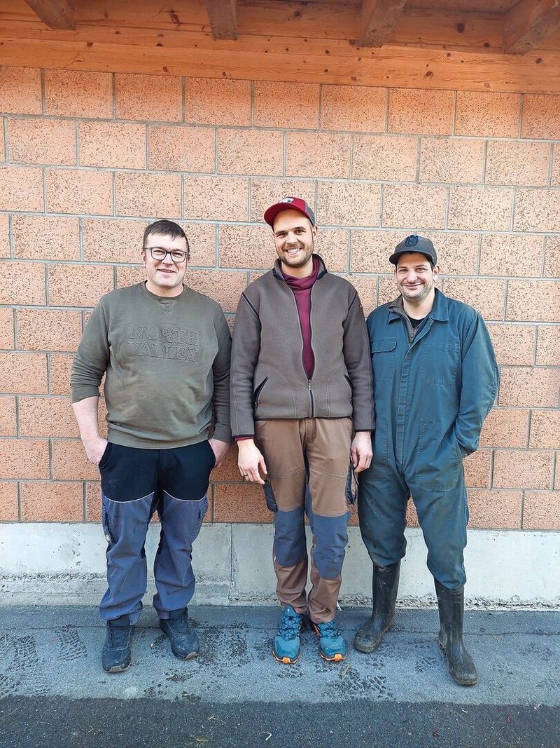 Die Klauenpfleger: Daniel Gerber, Marco Fankhauser und Thomas Oberli.