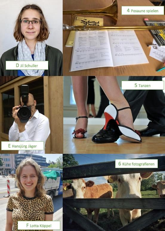 Jetzt mitraten: Welcher Redaktor hat welches Hobby?