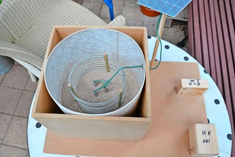 Ein Modell von Lukunics geplantem Sanspeicher.