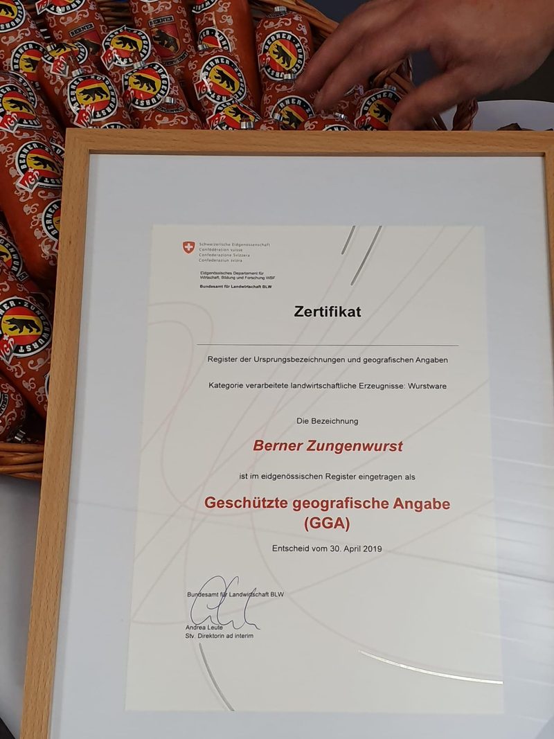 Die Berner Zungenwurst ist offiziell geschützt