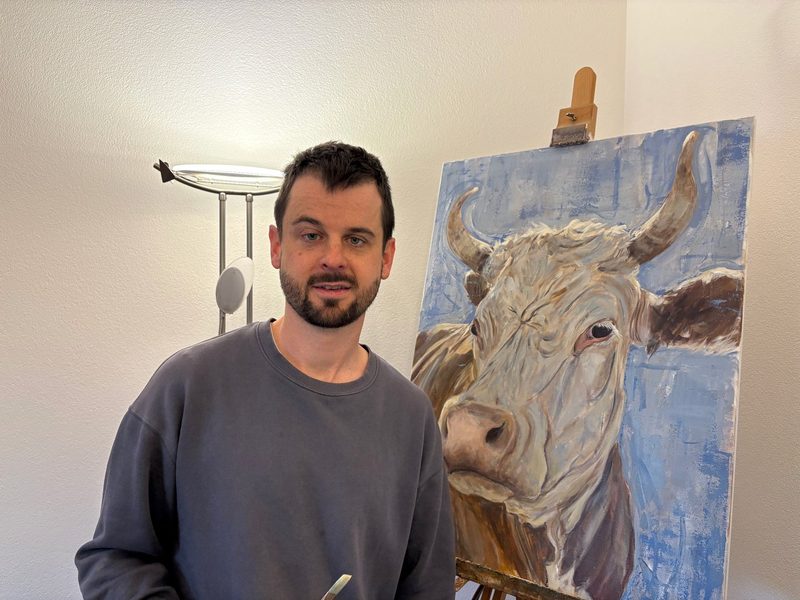 «Am liebsten male ich Simmentaler», sagt Künstler Urs Aebersold